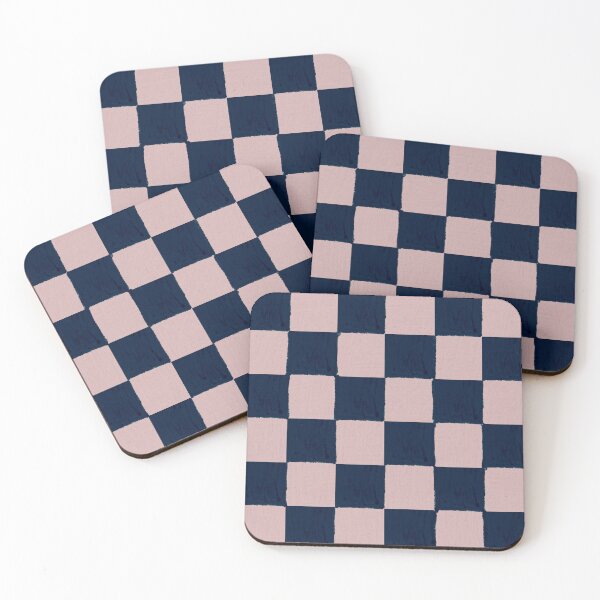 Item preview, Dusty Rose and dark blue checks - soft pastel  designed and sold by BlertaDK.