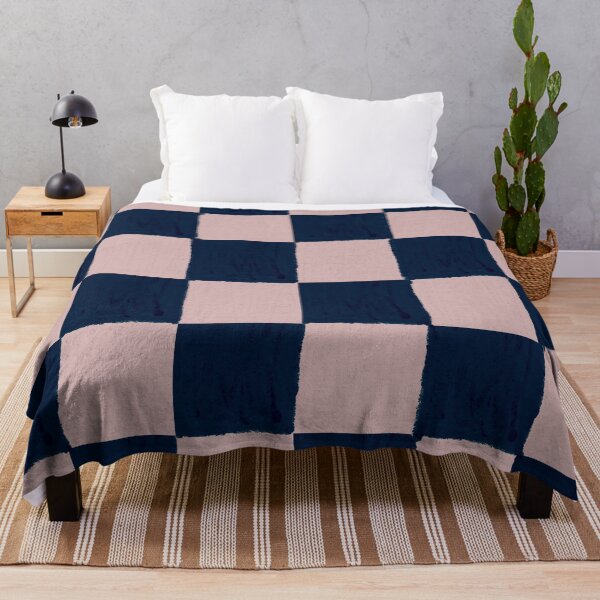 Item preview, Dusty Rose and dark blue checks - soft pastel designed and sold by BlertaDK.