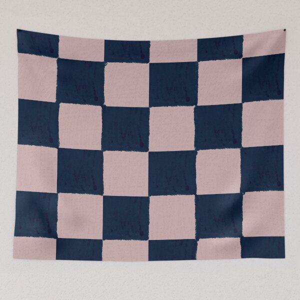 Item preview, Dusty Rose and dark blue checks - soft pastel  designed and sold by BlertaDK.