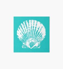 Aqua Blue with White Clam Shell Art Board