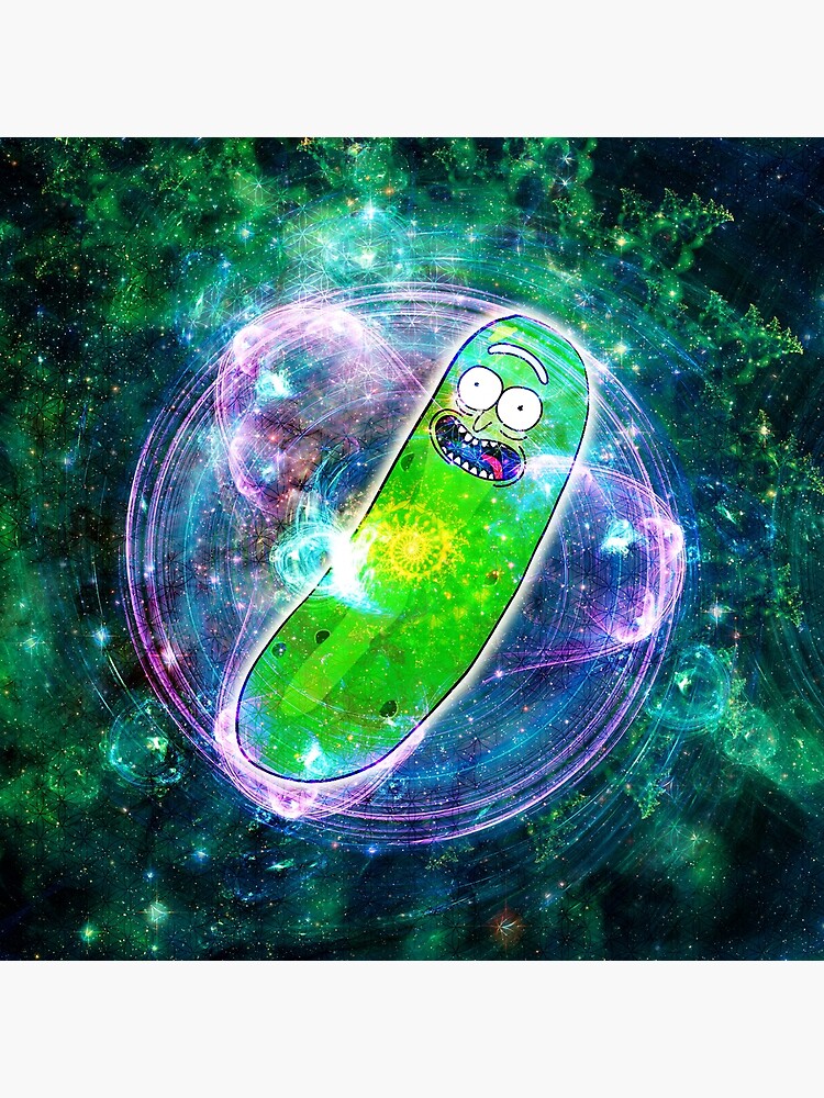 "Pickle Rick in Space Rick and Morty Flower of Life" Poster by