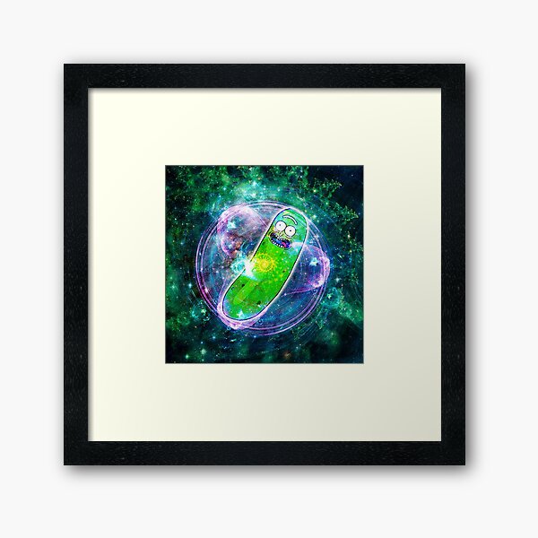 Pickle Rick in Space | Rick and Morty | Flower of Life Framed Art Print