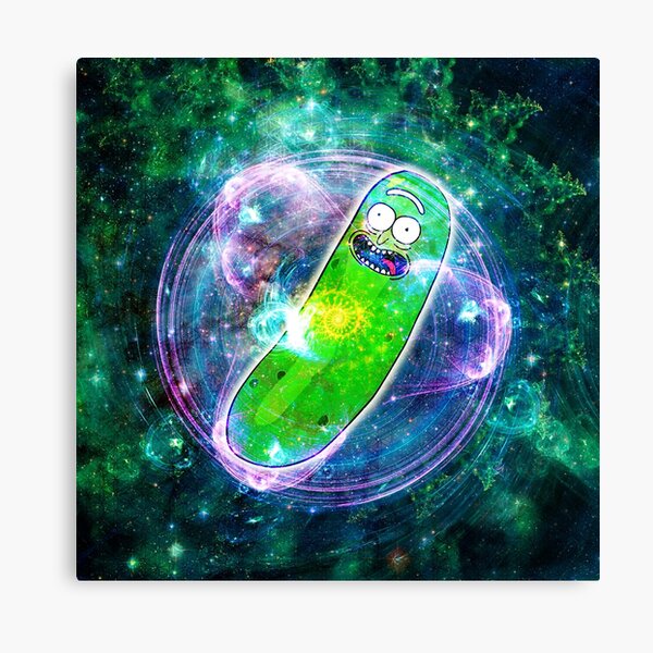 Pickle Rick in Space | Rick and Morty | Flower of Life Canvas Print