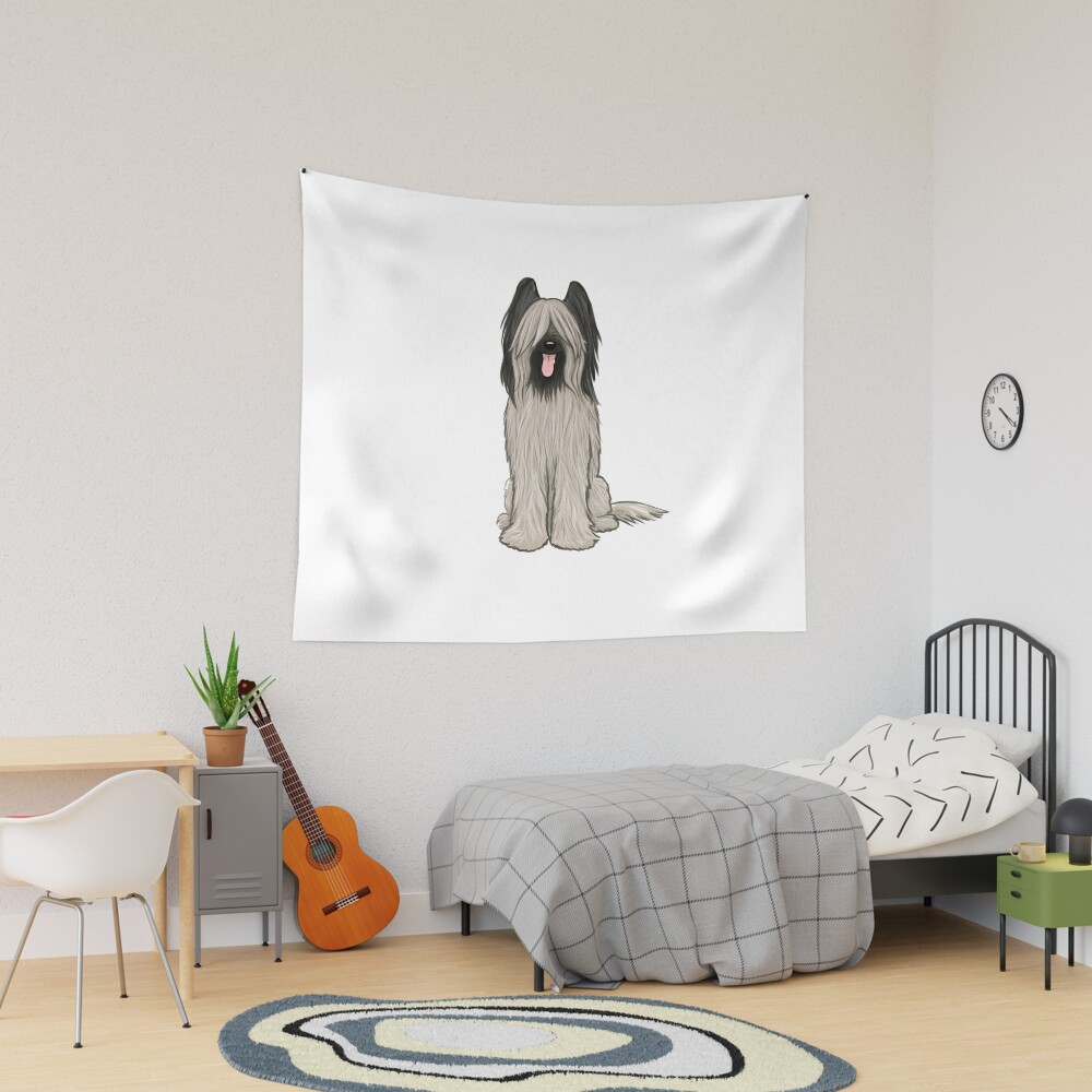 Lámina rígida for Sale con la obra «Perro de dibujos animados de Briard con  flequillo largo» de Jenn Inashvili | Redbubble