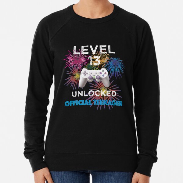 Level 13 Unlocked Official Teenager Birthday Lightweight Sweatshirt