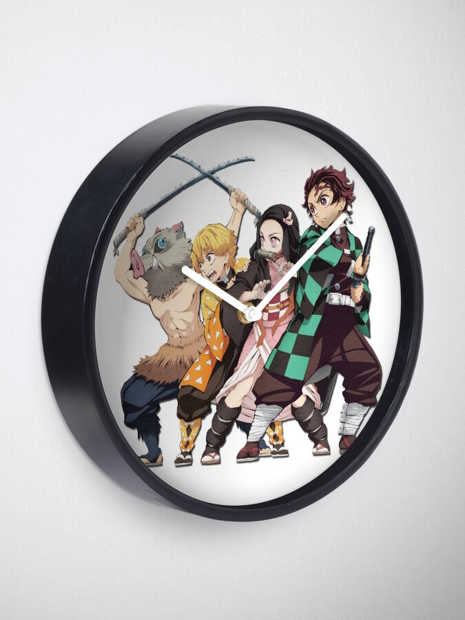 Demon Slayer Kimetsu No Yaiba Clock By Imreflection Redbubble