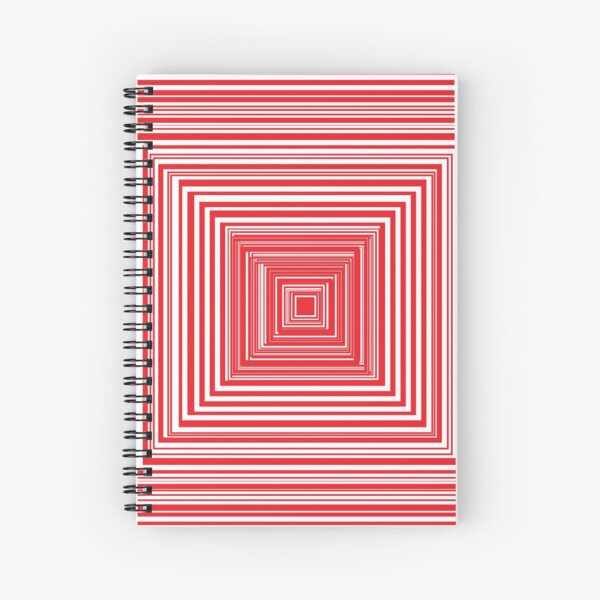 Grid of nested red squares Spiral Notebook