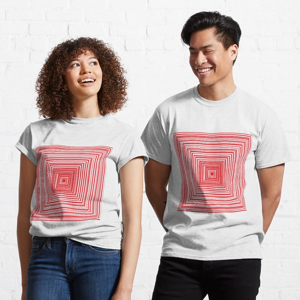 Grid of nested red squares Classic T-Shirt