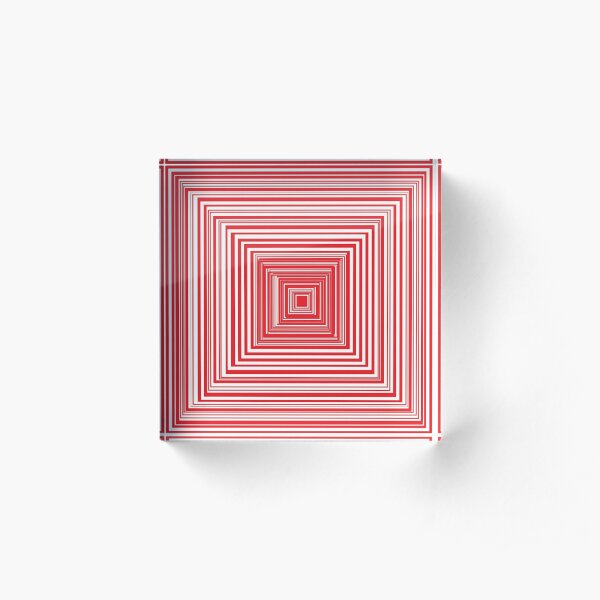 Grid of nested red squares Acrylic Block