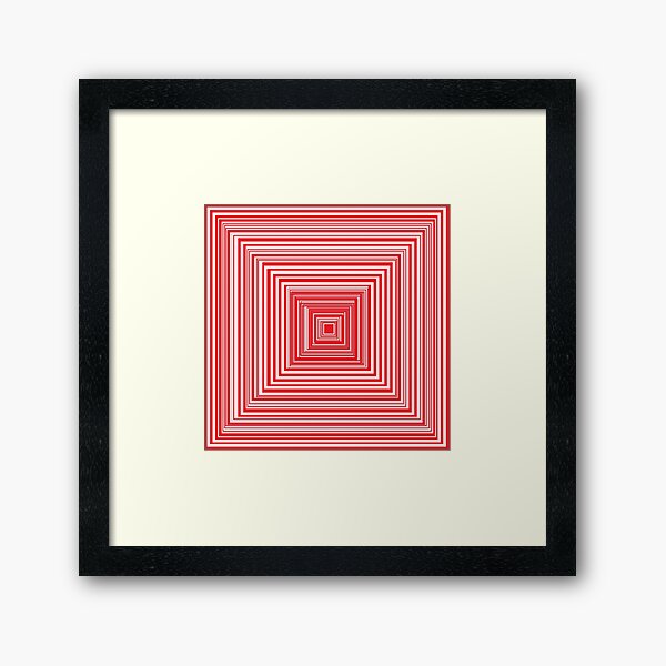 Grid of nested red squares Framed Art Print