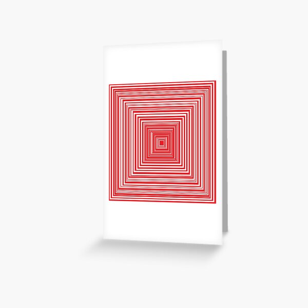 Grid of nested red squares Greeting Card