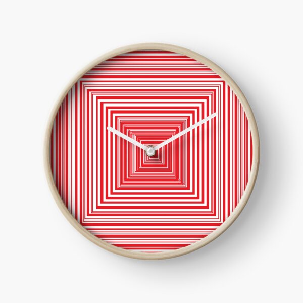 Grid of nested red squares Clock
