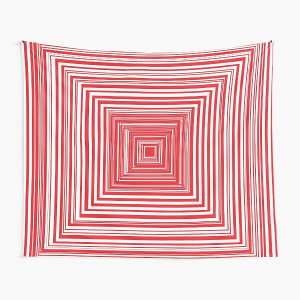 Grid of nested red squares Tapestry