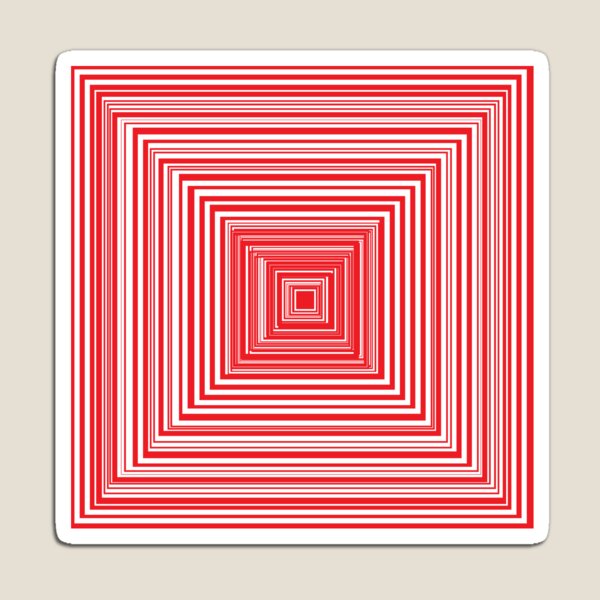 Grid of nested red squares Magnet