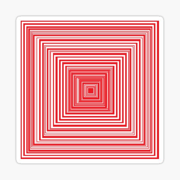 Grid of nested red squares Sticker