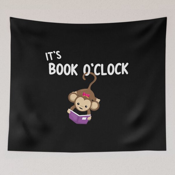 Item preview, Its Book OClock Monkey Reading Designs designed and sold by SpiritWestDesig.