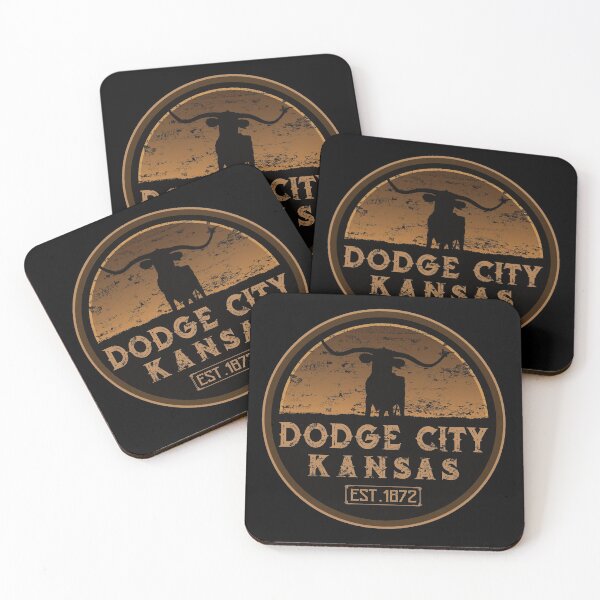 Dodge City Kansas American Wild West Coasters (Set of 4)