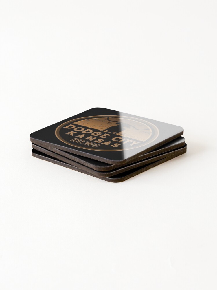 Alternate view of Dodge City Kansas American Wild West Coasters (Set of 4)