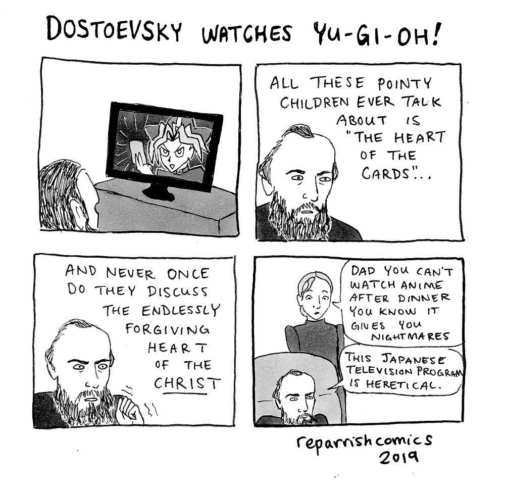 "Dostoevsky watches anime" by reparrish | Redbubble