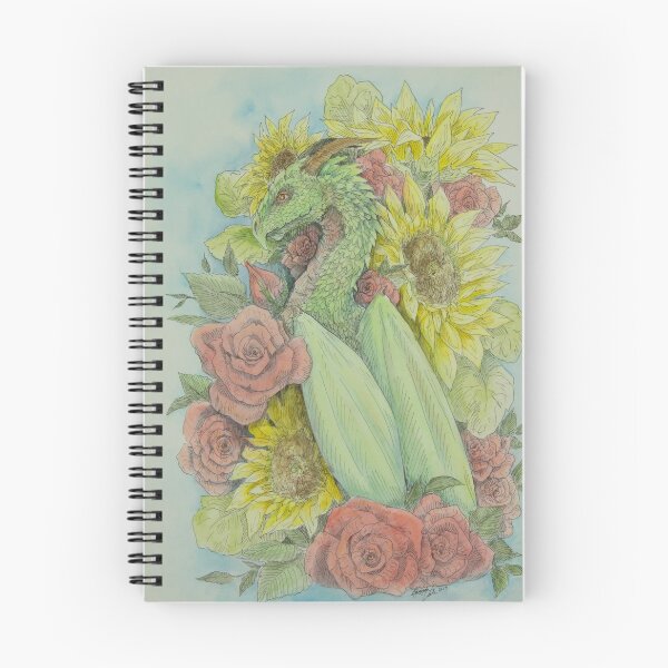 Item preview, Dragon in the Sunflowers and Roses designed and sold by Hannah Vale.