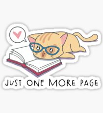 Cat the Book Lover Funny Reading Design Sticker