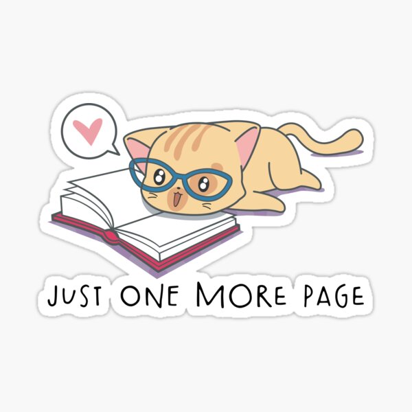 Cat the Book Lover Funny Reading Design Sticker