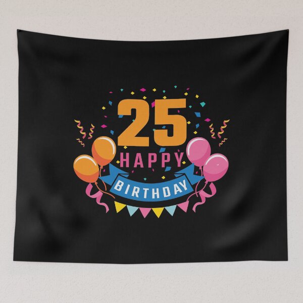 Item preview, 25th Birthday Balloon Banner Confetti Fun Gift Idea designed and sold by haselshirt.