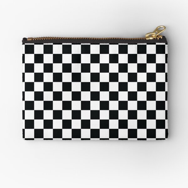 Black + White Checkerboard Zipper Pouch