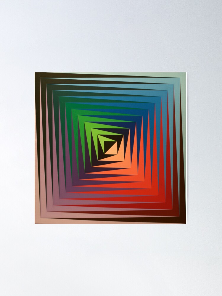 Alternate view of Victor #Vasarely, was a Hungarian-French #artist, who is widely accepted as a #grandfather and leader of the #OpArt movement Poster
