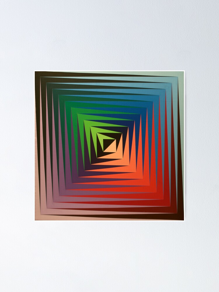 Alternate view of Victor #Vasarely, was a Hungarian-French #artist, who is widely accepted as a #grandfather and leader of the #OpArt movement Poster