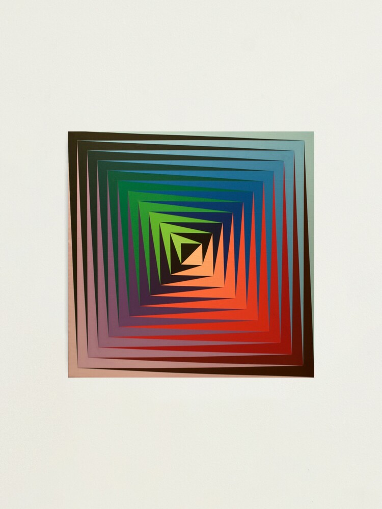 Alternate view of Victor #Vasarely, was a Hungarian-French #artist, who is widely accepted as a #grandfather and leader of the #OpArt movement Photographic Print