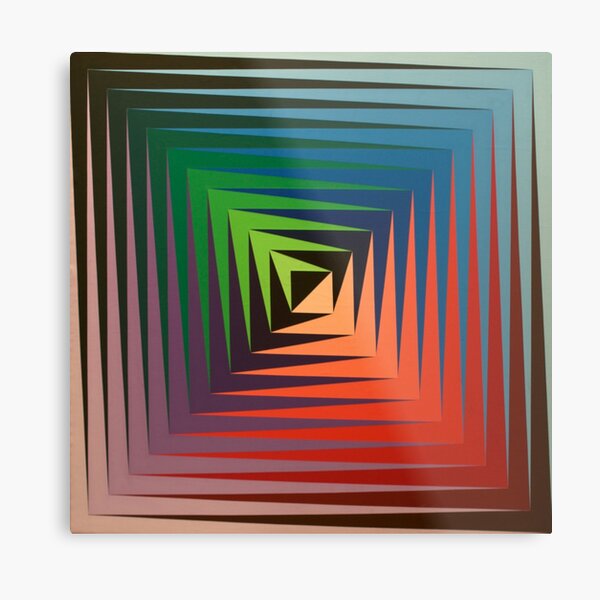 Victor #Vasarely, was a Hungarian-French #artist, who is widely accepted as a #grandfather and leader of the #OpArt movement Metal Print