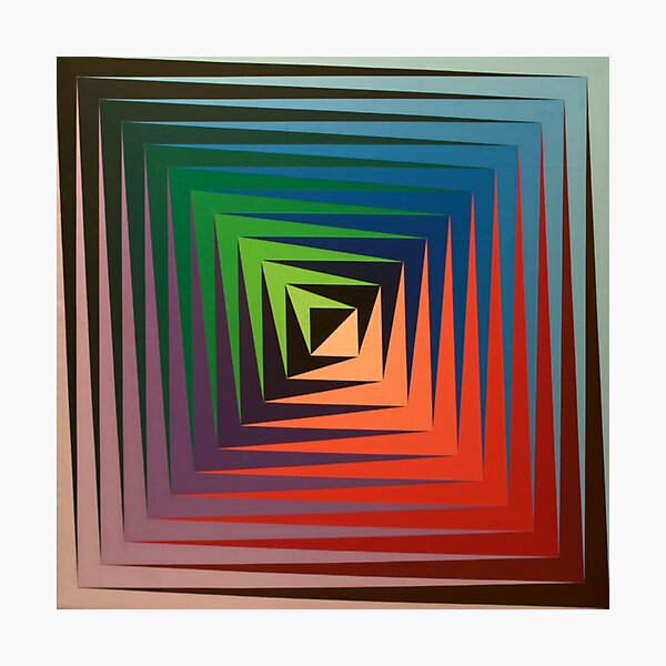 Victor #Vasarely, was a Hungarian-French #artist, who is widely accepted as a #grandfather and leader of the #OpArt movement Photographic Print