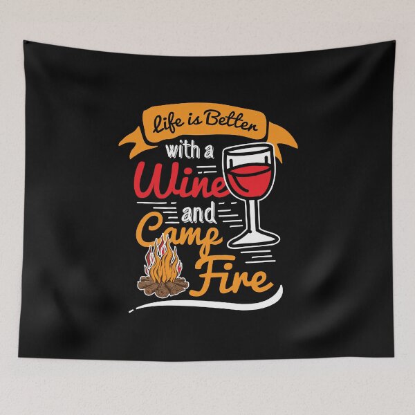 Item preview, Camping Camp Life Wine Campfire Outdoor Camp  designed and sold by haselshirt.