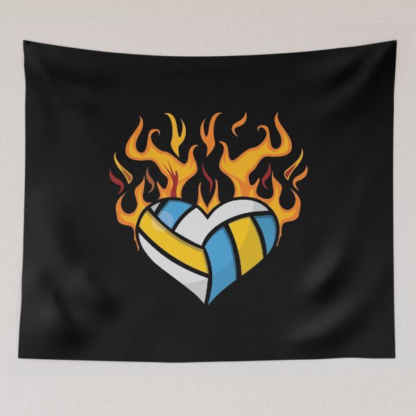 Item preview, Volleyball Sport Lover Burning Volleyball Heart Player Gift designed and sold by haselshirt.