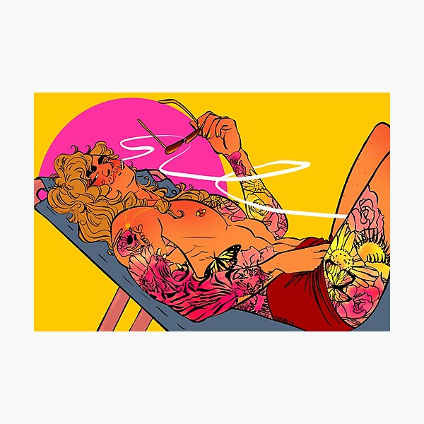 sunbathing - billy hargrove (with tattoos) Photographic Print