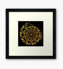 Gold Spiral Fractal Framed Art Print