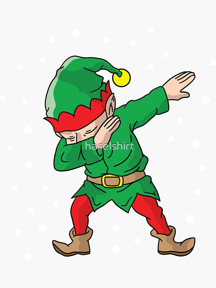 “Dabbing Elf Dab Merry Dabmas Christmas Xmas Gift” Sticker for Sale by