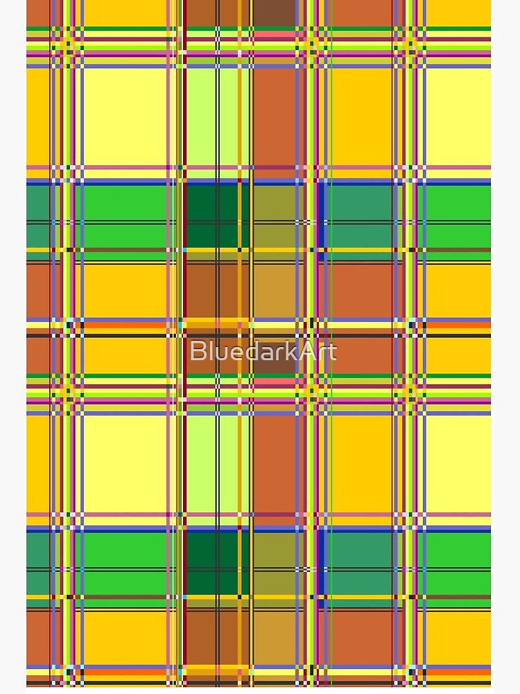 Caribbean Colorful Fabric Madras Tartan | Art Board Print