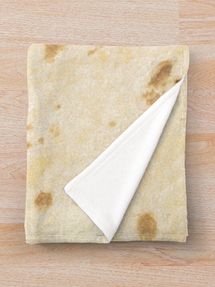 Alternate view of Flour Tortilla Burrito Taco Pattern Throw Blanket