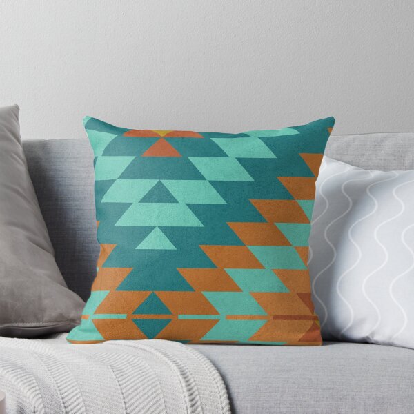 Item preview, kilim teal orange designed and sold by Delinda Graphic Studio.