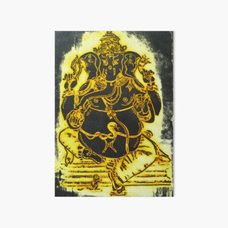Gold Ganesh Art Board Print