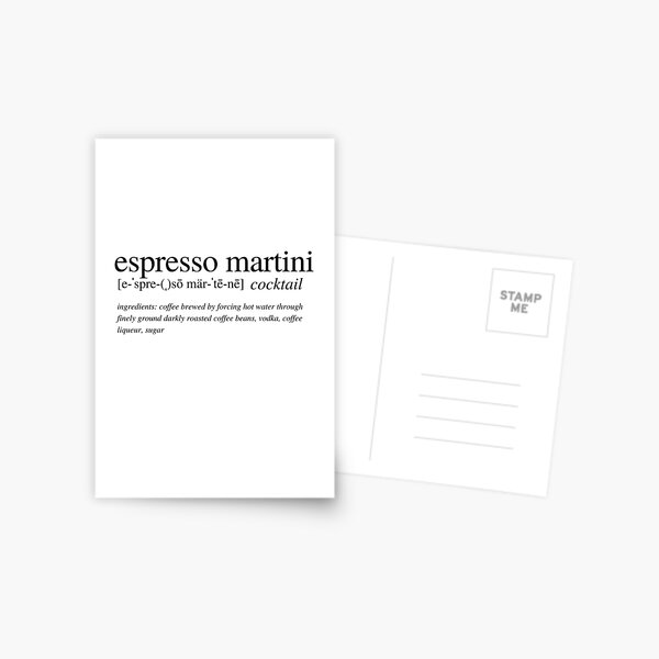 Espresso Martini cocktail Postcard