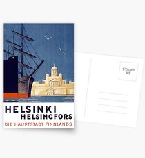 Helsinki-Weinlese-Reise-Plakat wieder hergestellt Postkarten