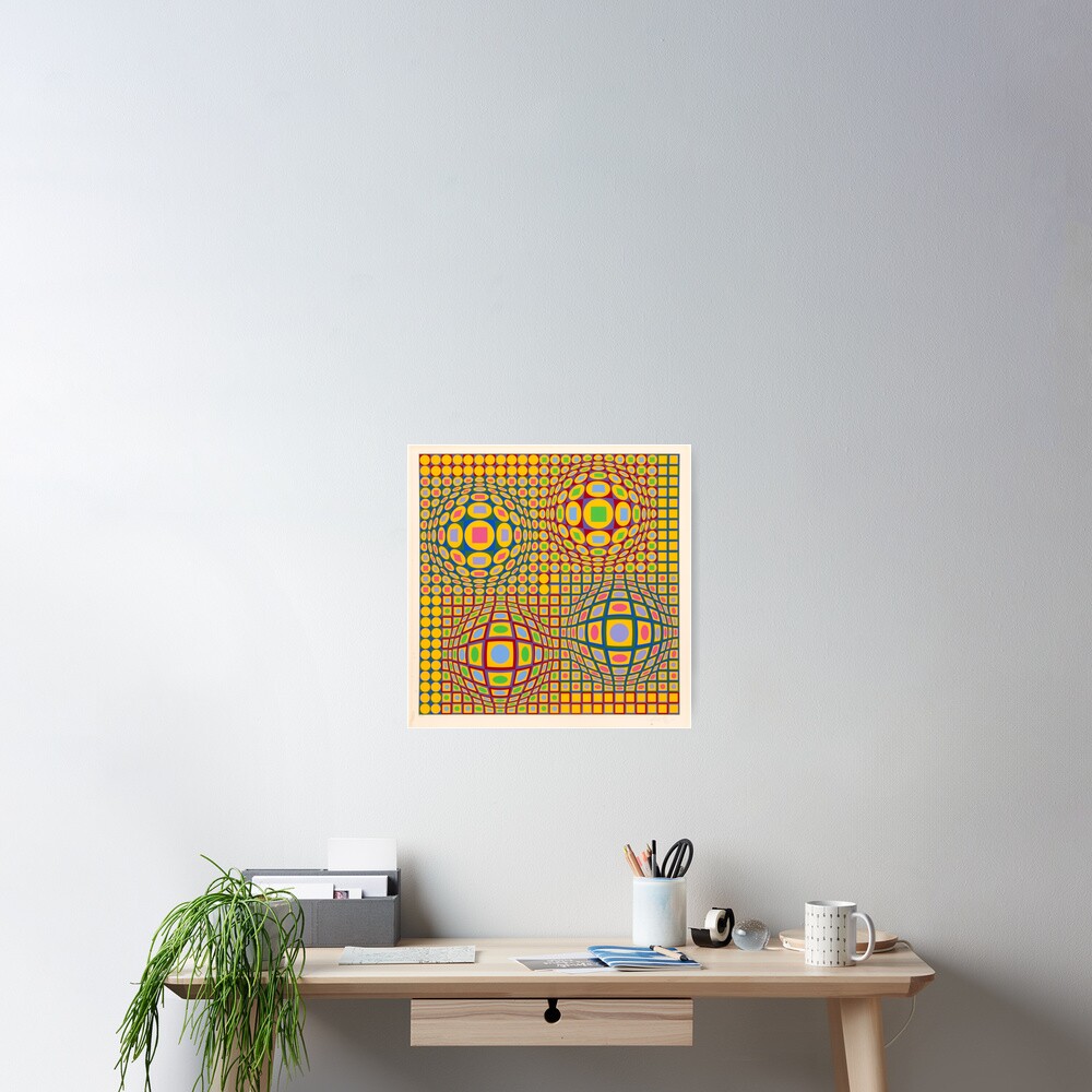 Op Art. Victor #Vasarely, was a Hungarian-French #artist, who is widely accepted as a #grandfather and leader of the #OpArt movement Poster