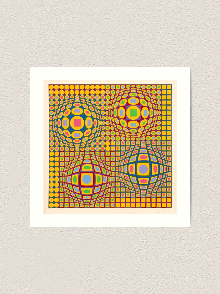 Alternate view of Op Art. Victor #Vasarely, was a Hungarian-French #artist, who is widely accepted as a #grandfather and leader of the #OpArt movement Art Print
