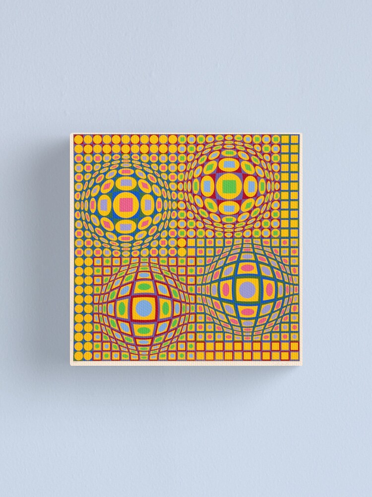 Alternate view of Op Art. Victor #Vasarely, was a Hungarian-French #artist, who is widely accepted as a #grandfather and leader of the #OpArt movement Canvas Print