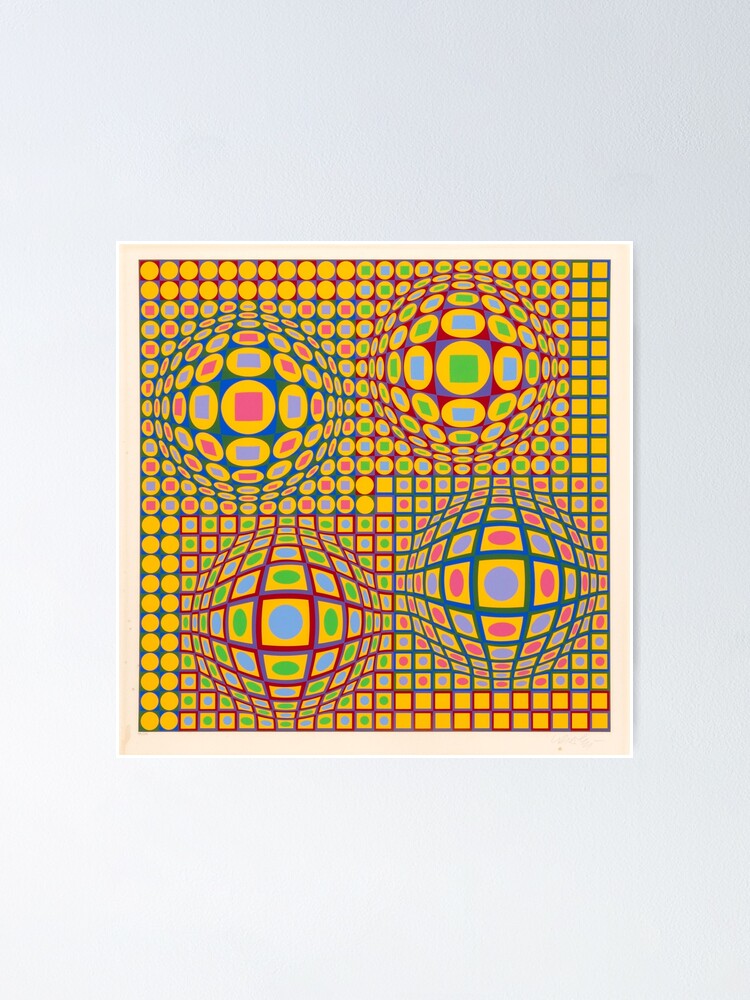 Alternate view of Op Art. Victor #Vasarely, was a Hungarian-French #artist, who is widely accepted as a #grandfather and leader of the #OpArt movement Poster