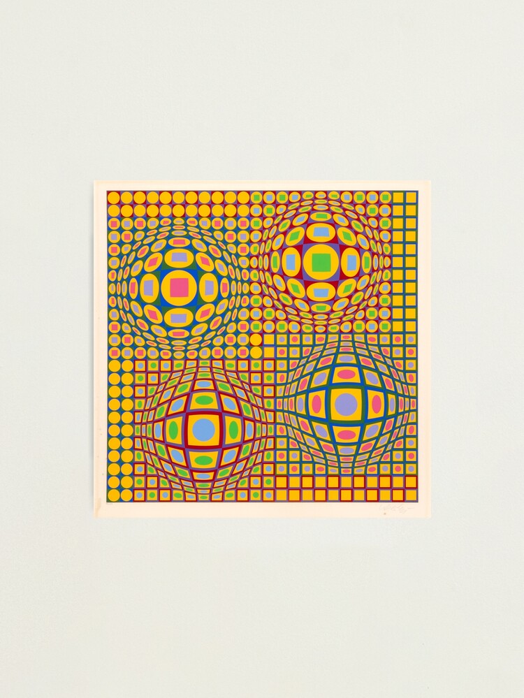 Alternate view of Op Art. Victor #Vasarely, was a Hungarian-French #artist, who is widely accepted as a #grandfather and leader of the #OpArt movement Photographic Print