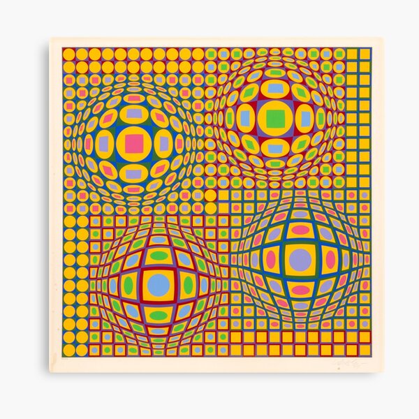 Op Art. Victor #Vasarely, was a Hungarian-French #artist, who is widely accepted as a #grandfather and leader of the #OpArt movement Canvas Print